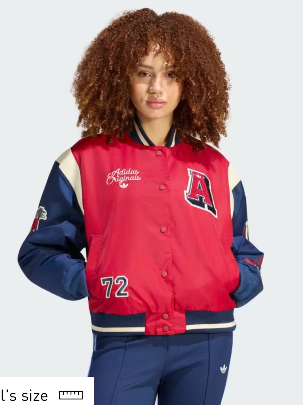 adidas Bomber Jacket with Badges Women's Red & Blue